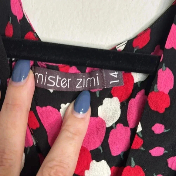 Mister Zimi Mini Dress Posey Print Feminine Size 14 - Picture 3 of 13